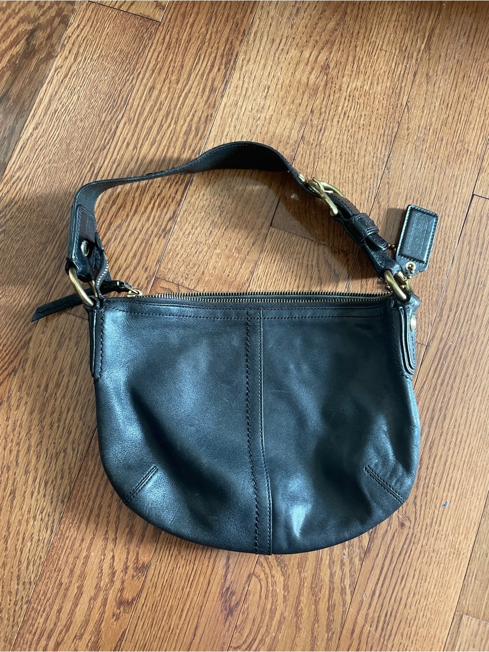 COACH Black Leather Shoulder Bag
